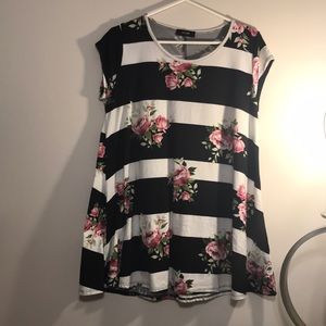 Floral striped top